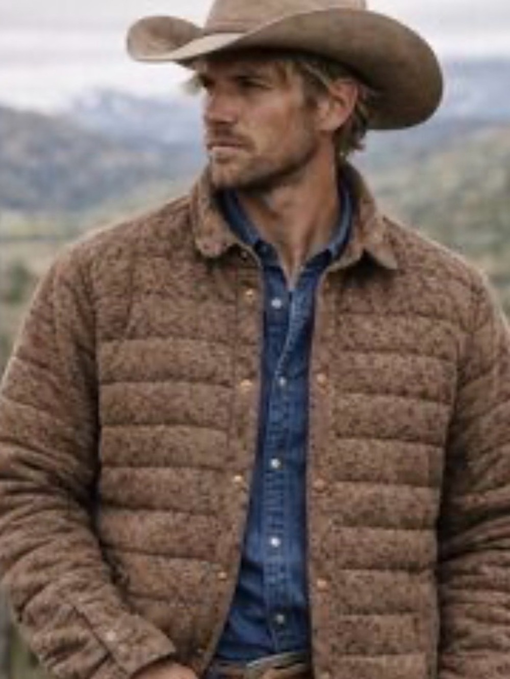 Cody James Men's XL Jacket Brown Black Western Quilted Snap Zip Deep Pockets
